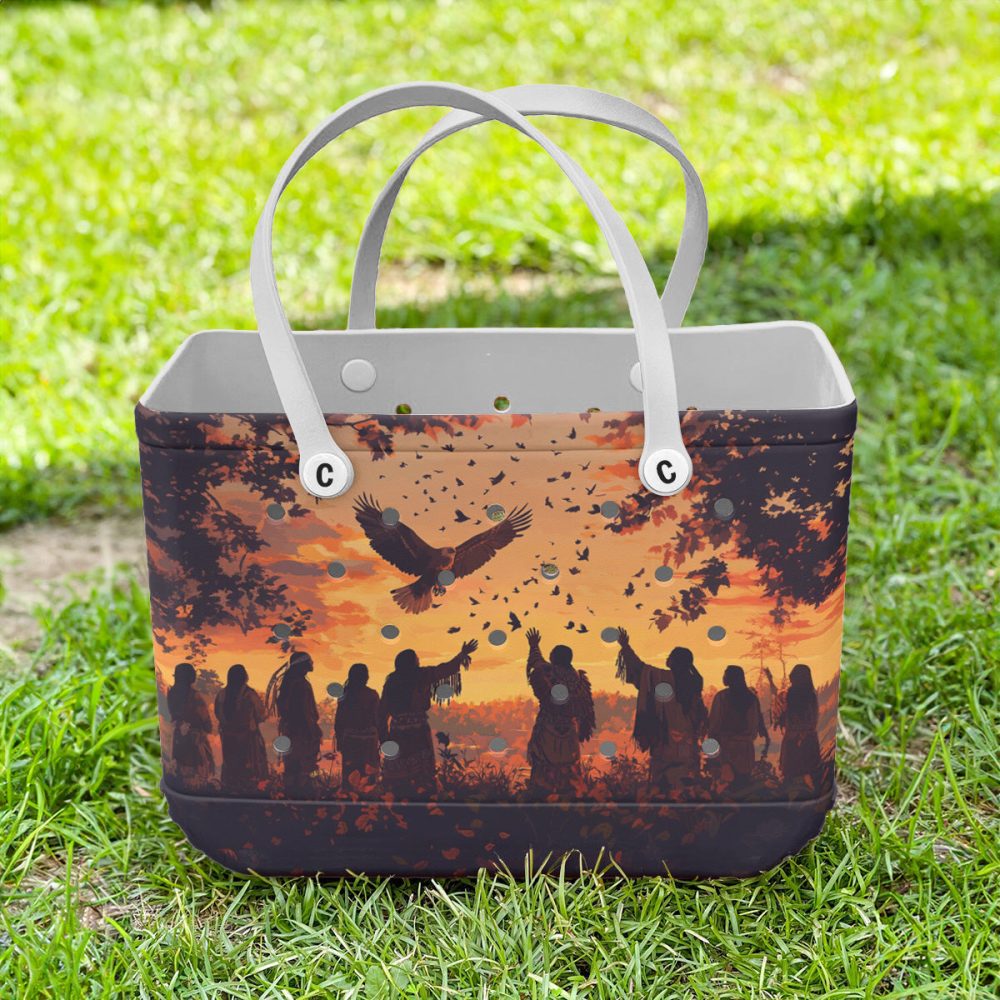 Stylish Sunset Scene Tote Bag - Durable, Artistic Design For Everyday Use - Image 4