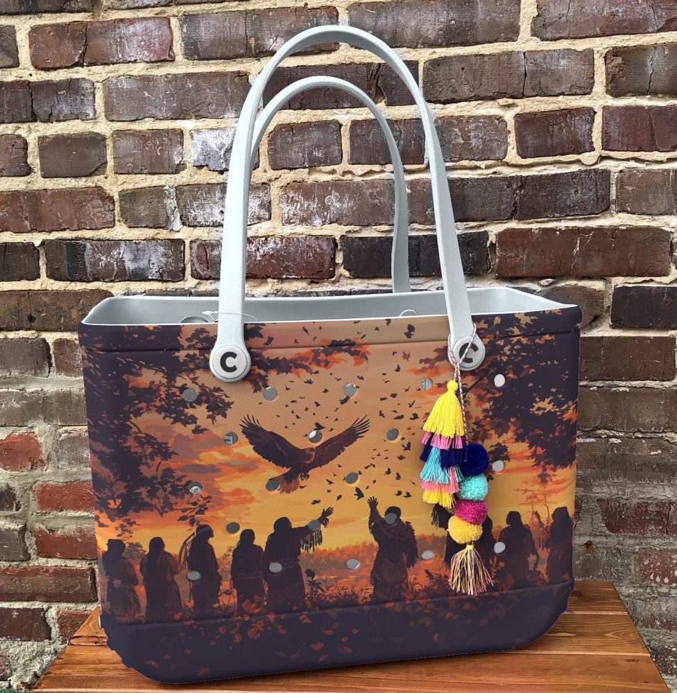 Stylish Sunset Scene Tote Bag - Durable, Artistic Design For Everyday Use - Image 3