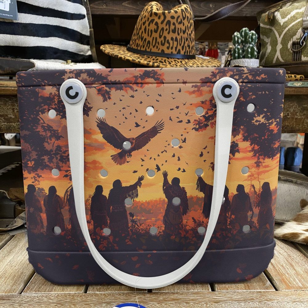 Stylish Sunset Scene Tote Bag - Durable, Artistic Design For Everyday Use - Image 2