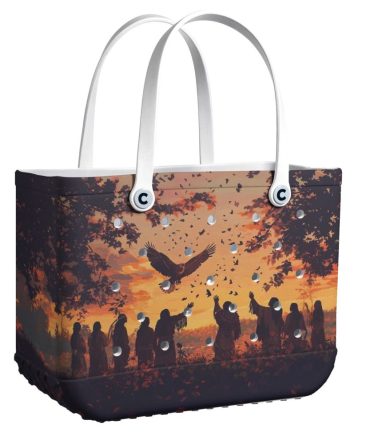Stylish Sunset Scene Tote Bag - Durable, Artistic Design For Everyday Use