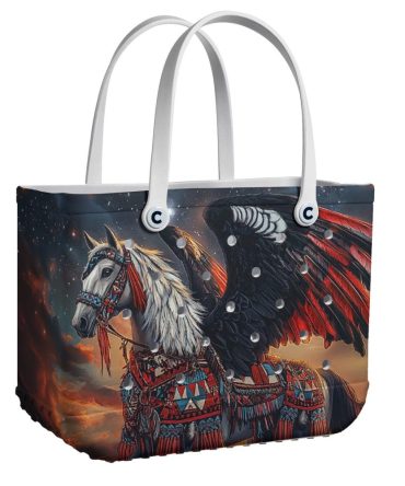 Bucket Tote Bag, Limited Edition Bogg Bag, Beach Bag Sky Horse