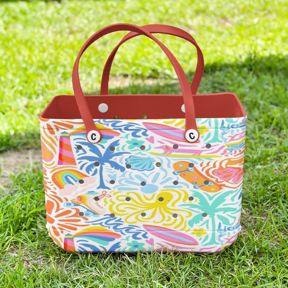 Vibrant Tropical Tote Bag With Colorful Print – Stylish, Spacious & Durable For Beach & Everyday Use - Image 4