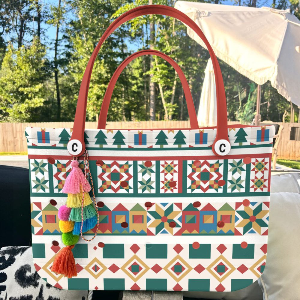 Bucket Tote Bag, Limited Edition Bogg Bag, Beach Bag Merry And Bright - Image 5