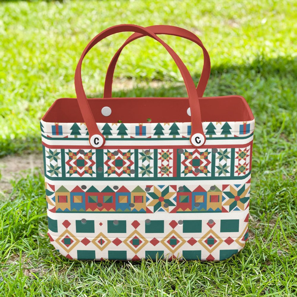 Bucket Tote Bag, Limited Edition Bogg Bag, Beach Bag Merry And Bright - Image 2