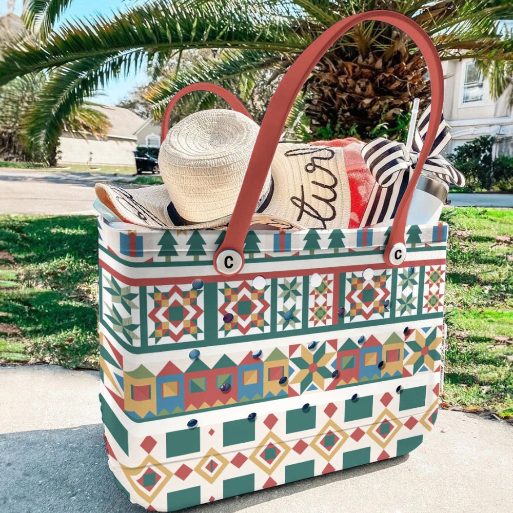 Bucket Tote Bag, Limited Edition Bogg Bag, Beach Bag Merry And Bright - Image 4