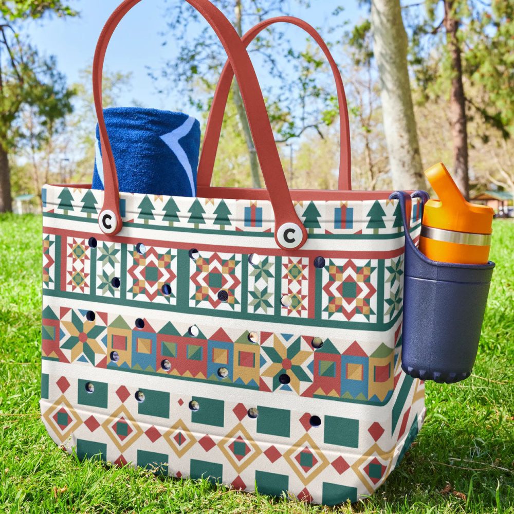 Bucket Tote Bag, Limited Edition Bogg Bag, Beach Bag Merry And Bright - Image 3