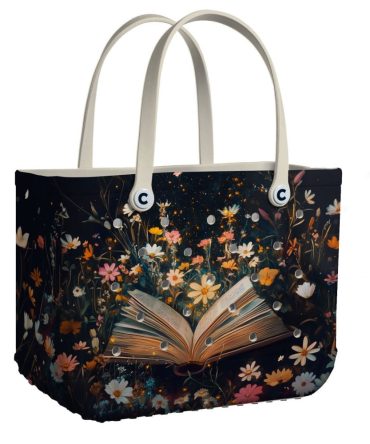 Bucket Tote Bag, Limited Edition Bogg Bag, Beach Bag Whimsical Reads