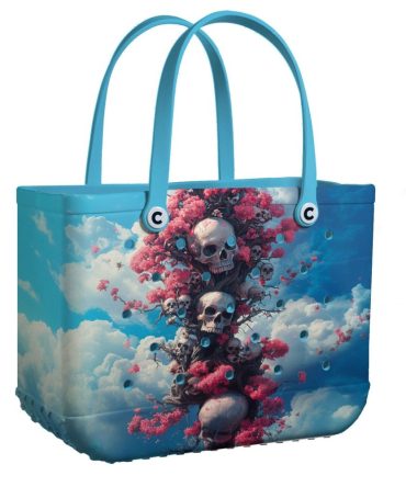 Bucket Tote Bag, Limited Edition Bogg Bag, Beach Bag Cloudy Cemetery