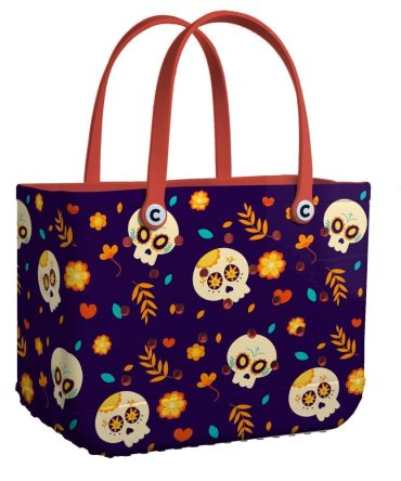 Bucket Tote Bag, Limited Edition Bogg Bag, Beach Bag Spooky Floral