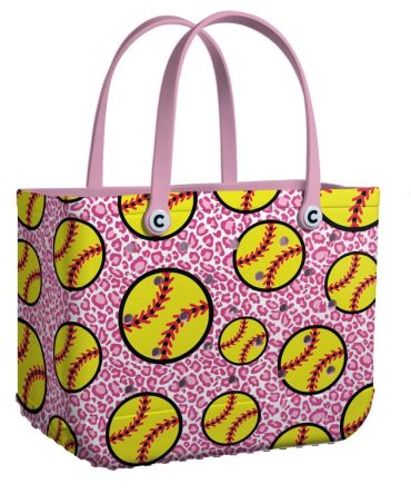 Stylish Pink Leopard Softball Tote Bag – Perfect For Sports & Travel