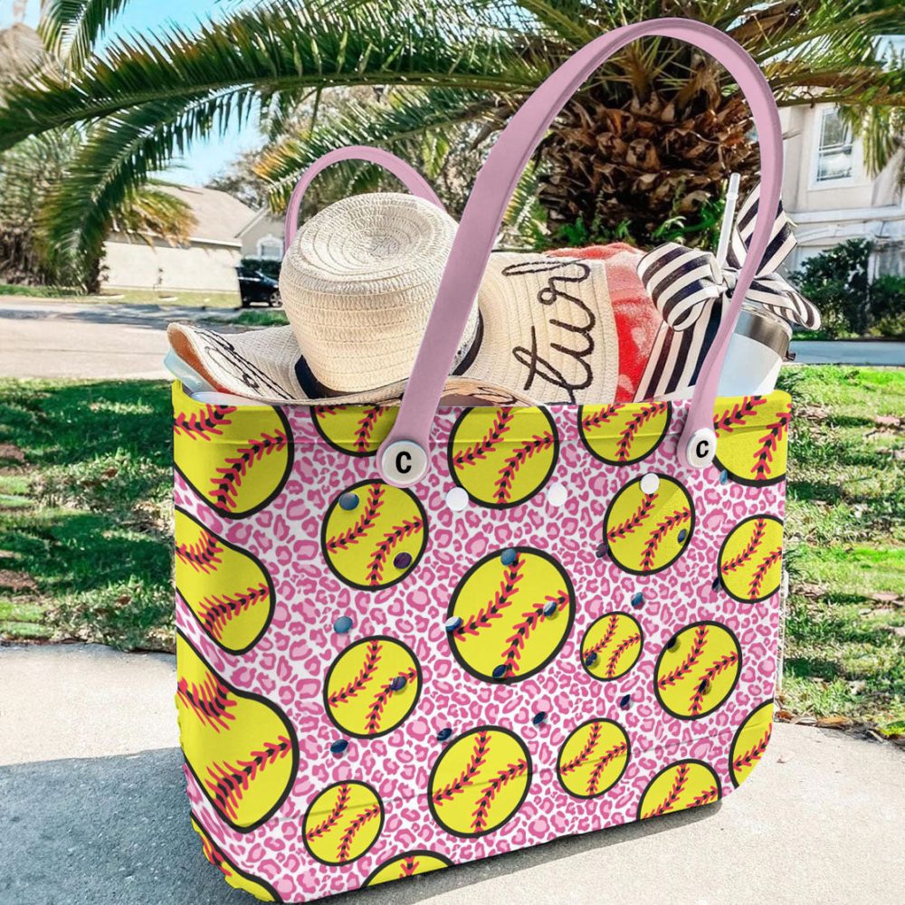 Stylish Pink Leopard Softball Tote Bag – Perfect For Sports & Travel - Image 5
