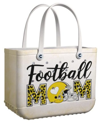 Stylish Football Mom Tote - Durable, Chic Leopard Print Design For Proud Moms