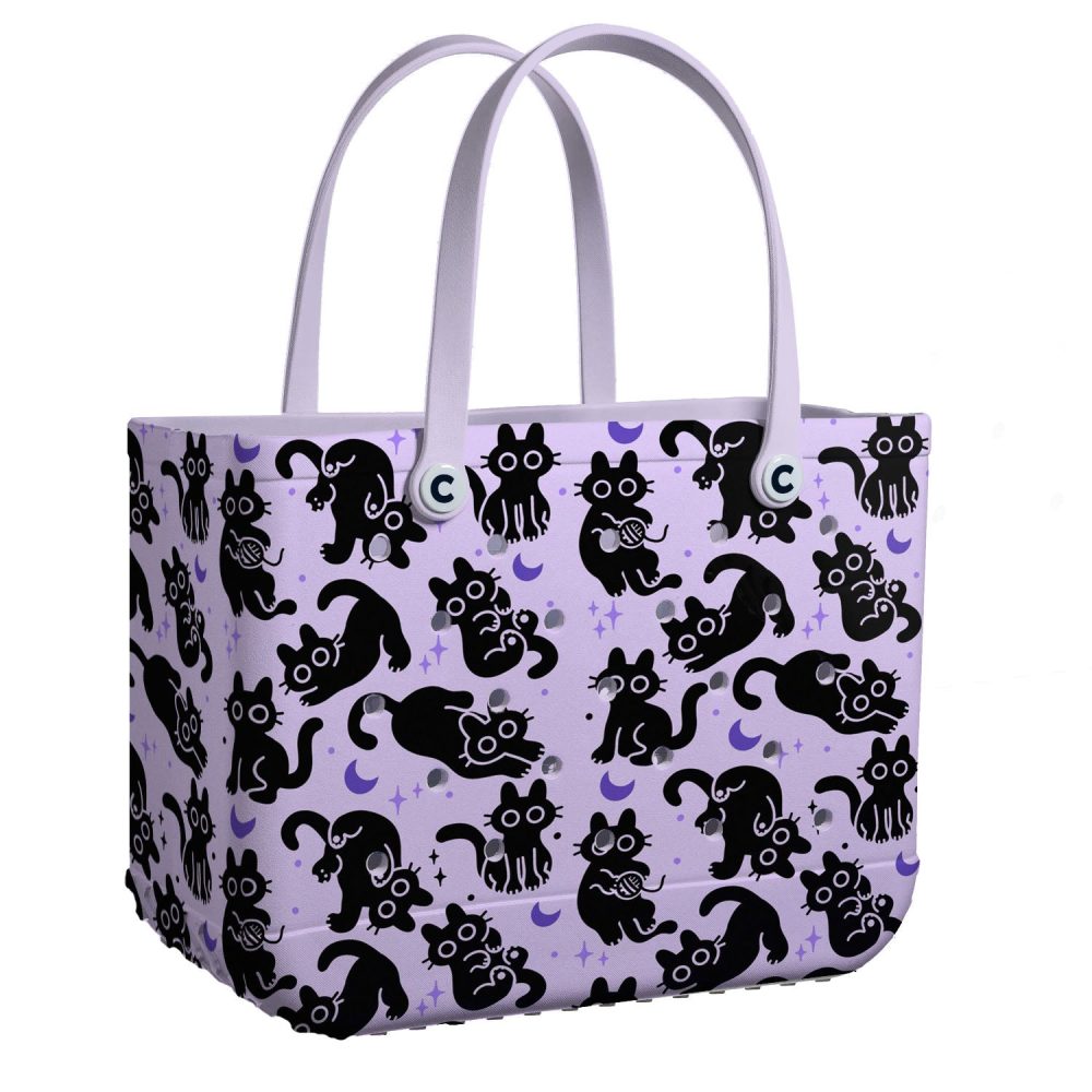 Bucket Tote Bag, Limited Edition Bogg Bag, Beach Bag Mischievous Moggies
