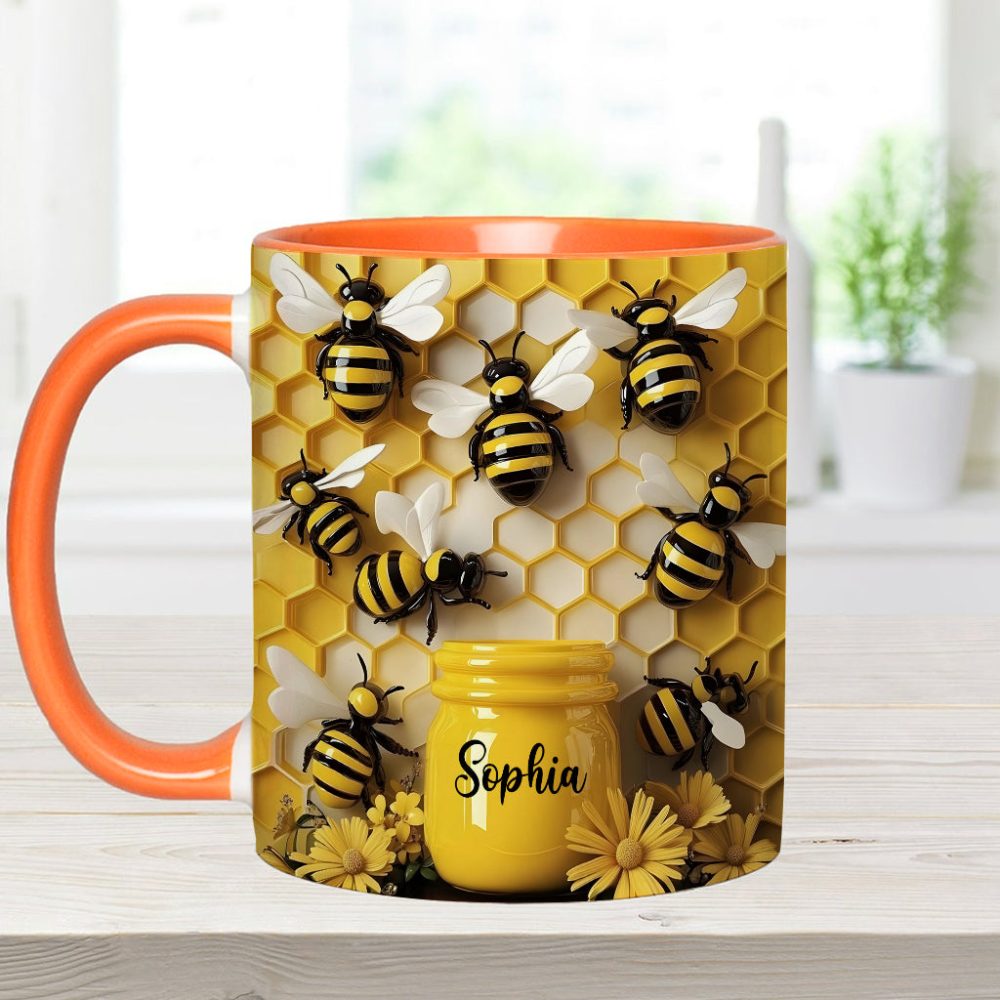 Garden Bee - Personalized Bee Accent Mug - Image 4