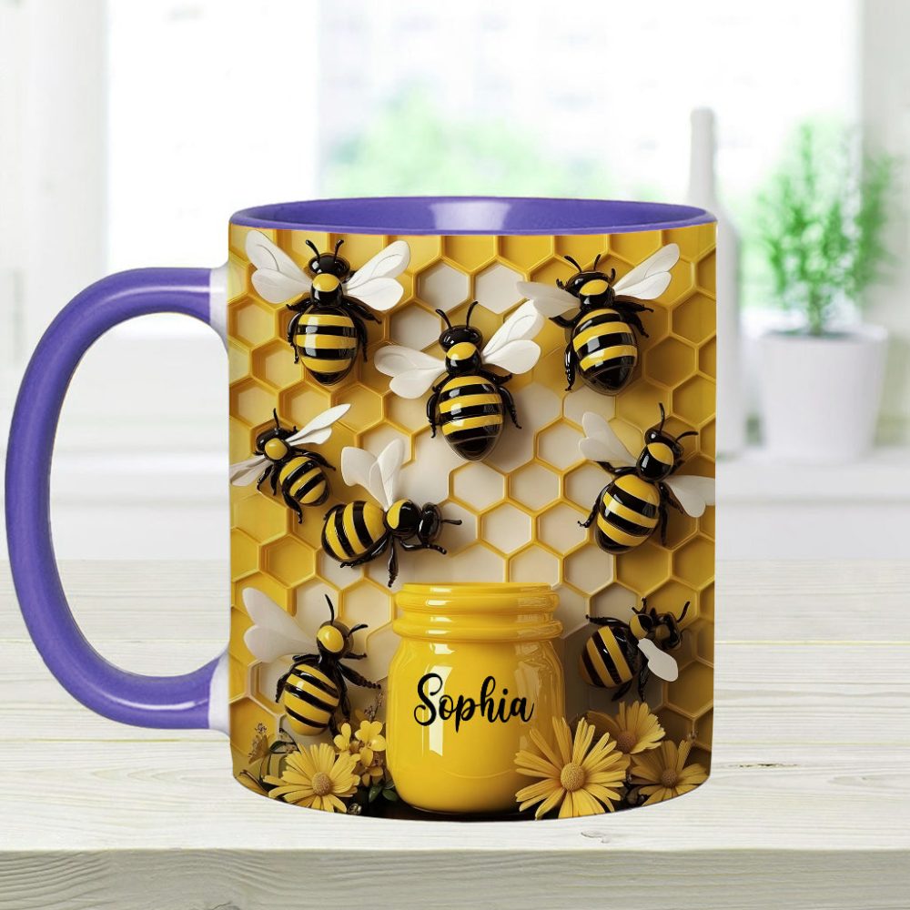 Garden Bee - Personalized Bee Accent Mug - Image 5