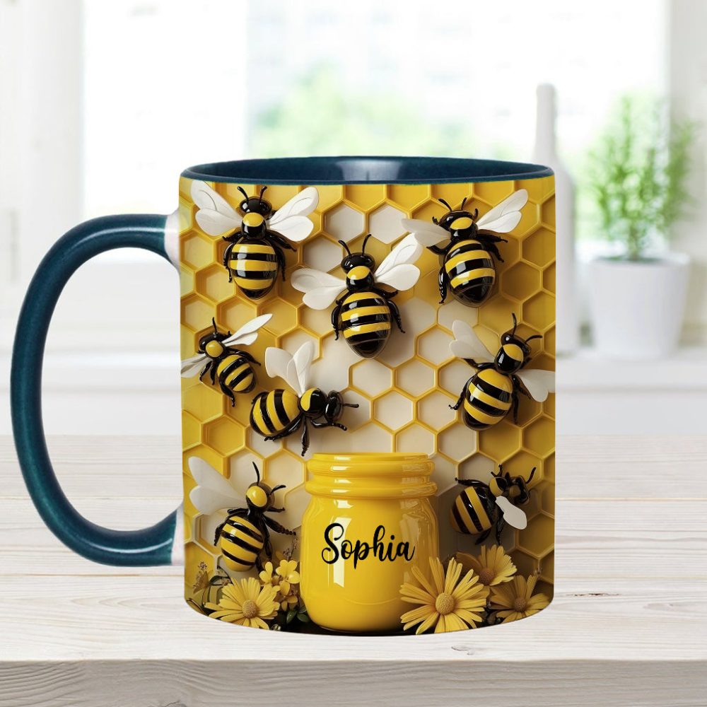 Garden Bee - Personalized Bee Accent Mug - Image 11