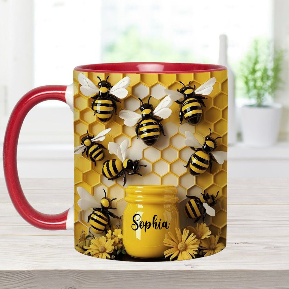 Garden Bee - Personalized Bee Accent Mug - Image 8