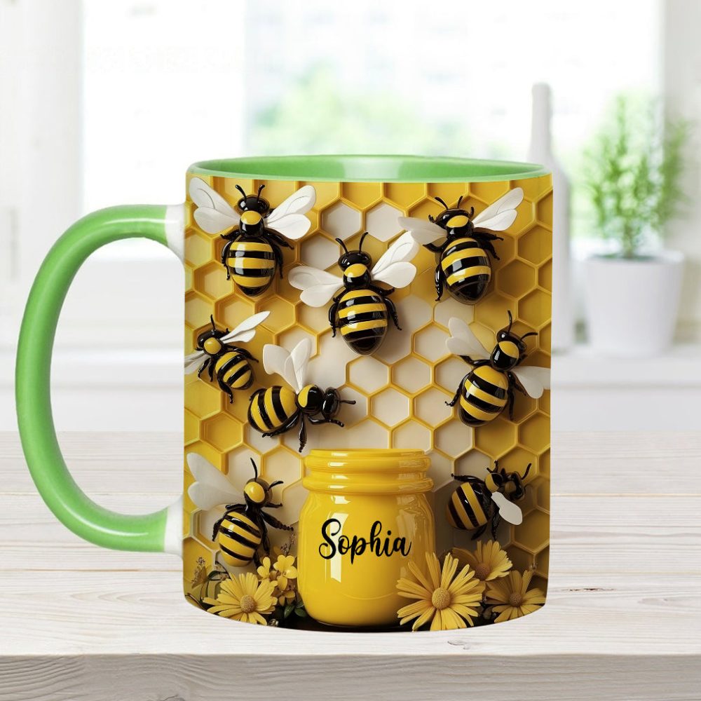 Garden Bee - Personalized Bee Accent Mug - Image 2