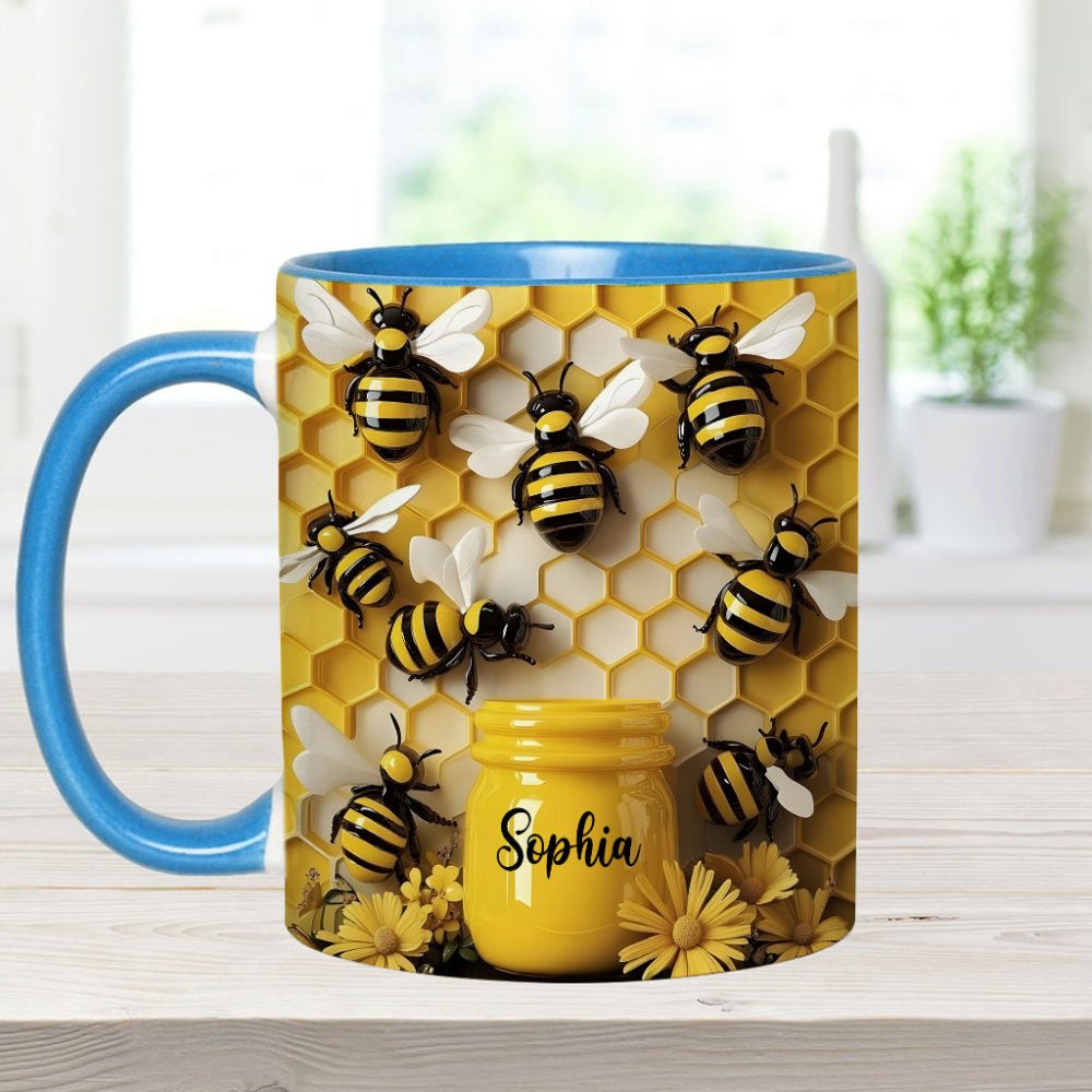 Garden Bee - Personalized Bee Accent Mug - Image 3