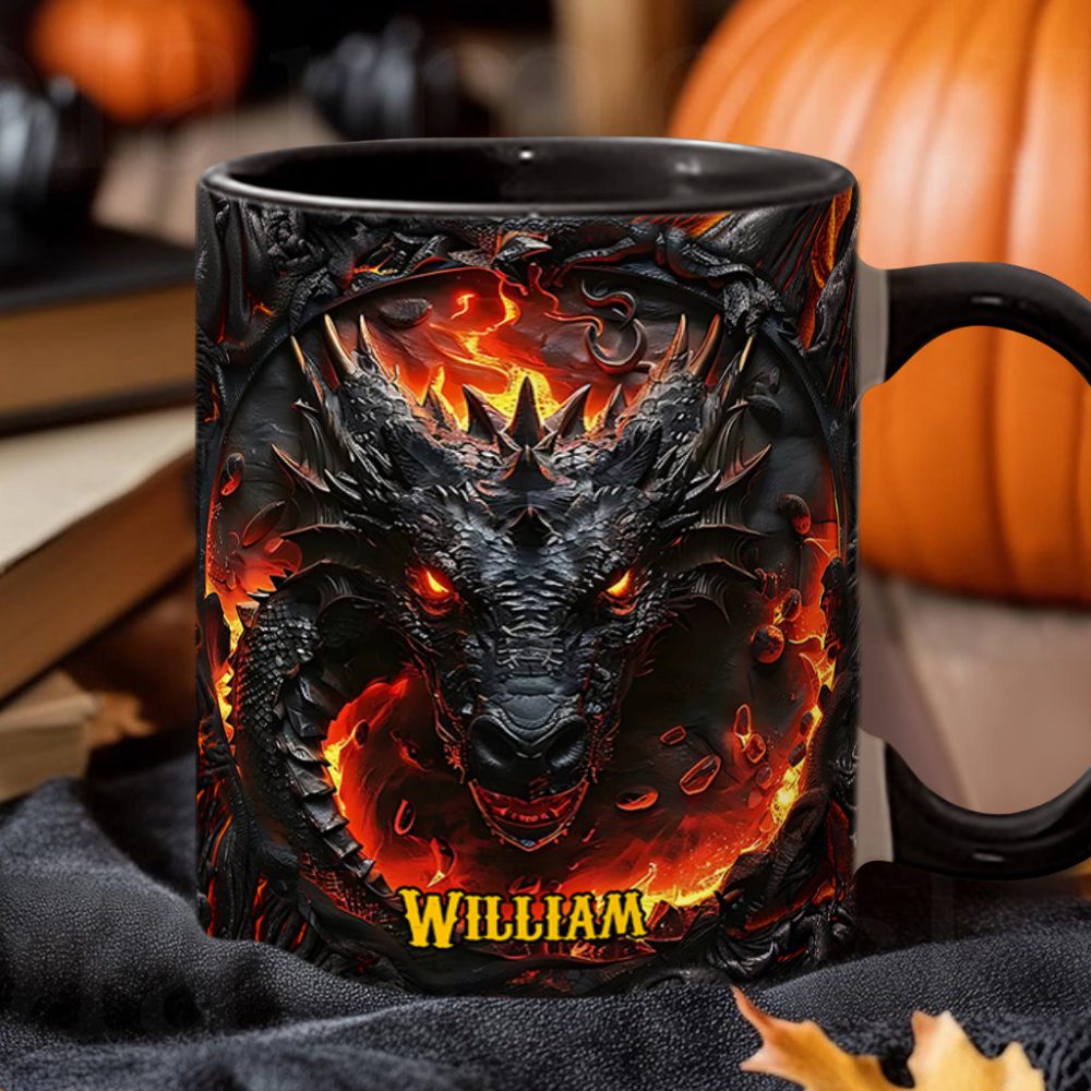 Red Fire Dragon - Personalized Dragon Accent Mug