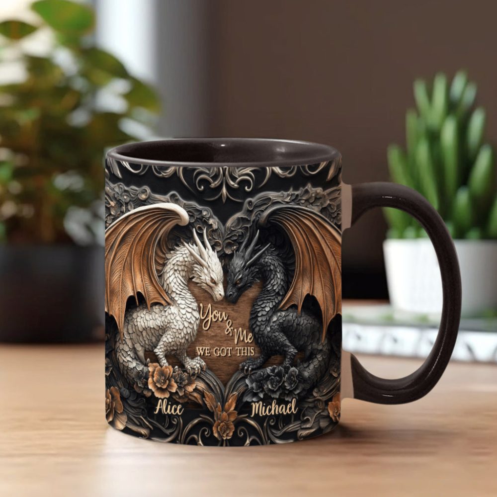 You & Me We Got This - Personalized Dragon Accent Mug - Image 2
