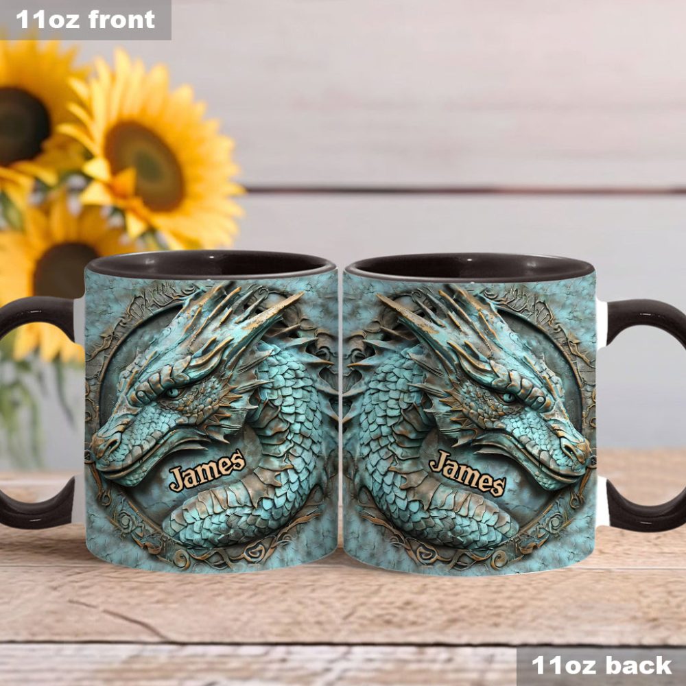 My Spirit Animal - Personalized Dragon Accent Mug - Image 3