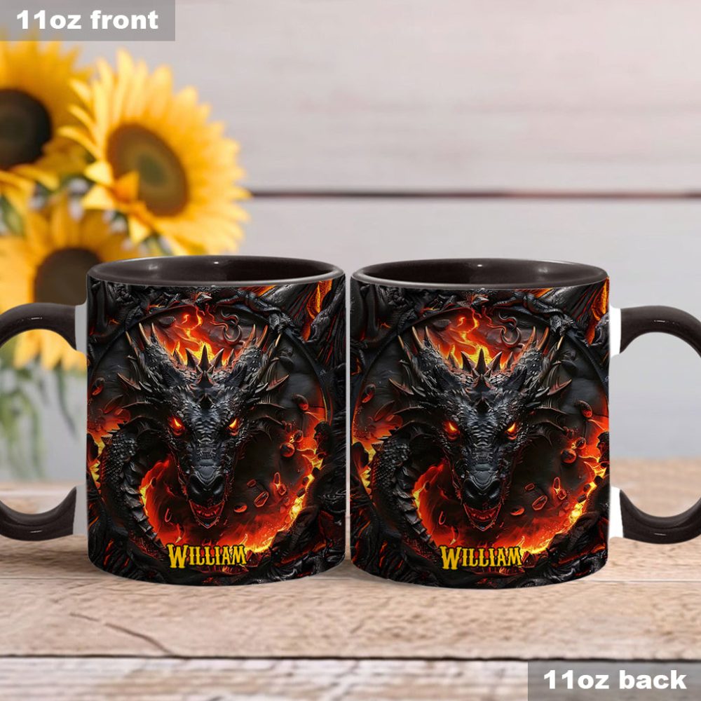 Red Fire Dragon - Personalized Dragon Accent Mug - Image 3