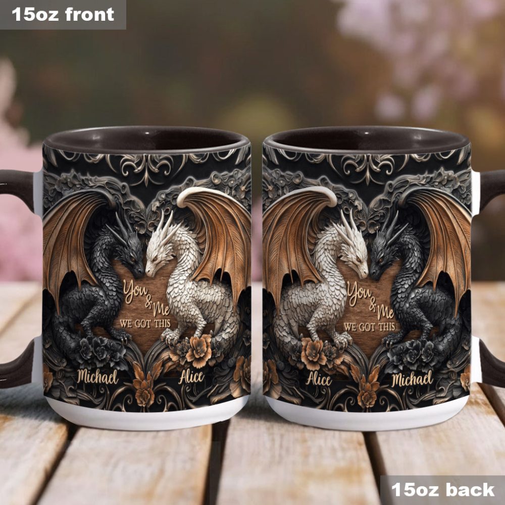 You & Me We Got This - Personalized Dragon Accent Mug - Image 4