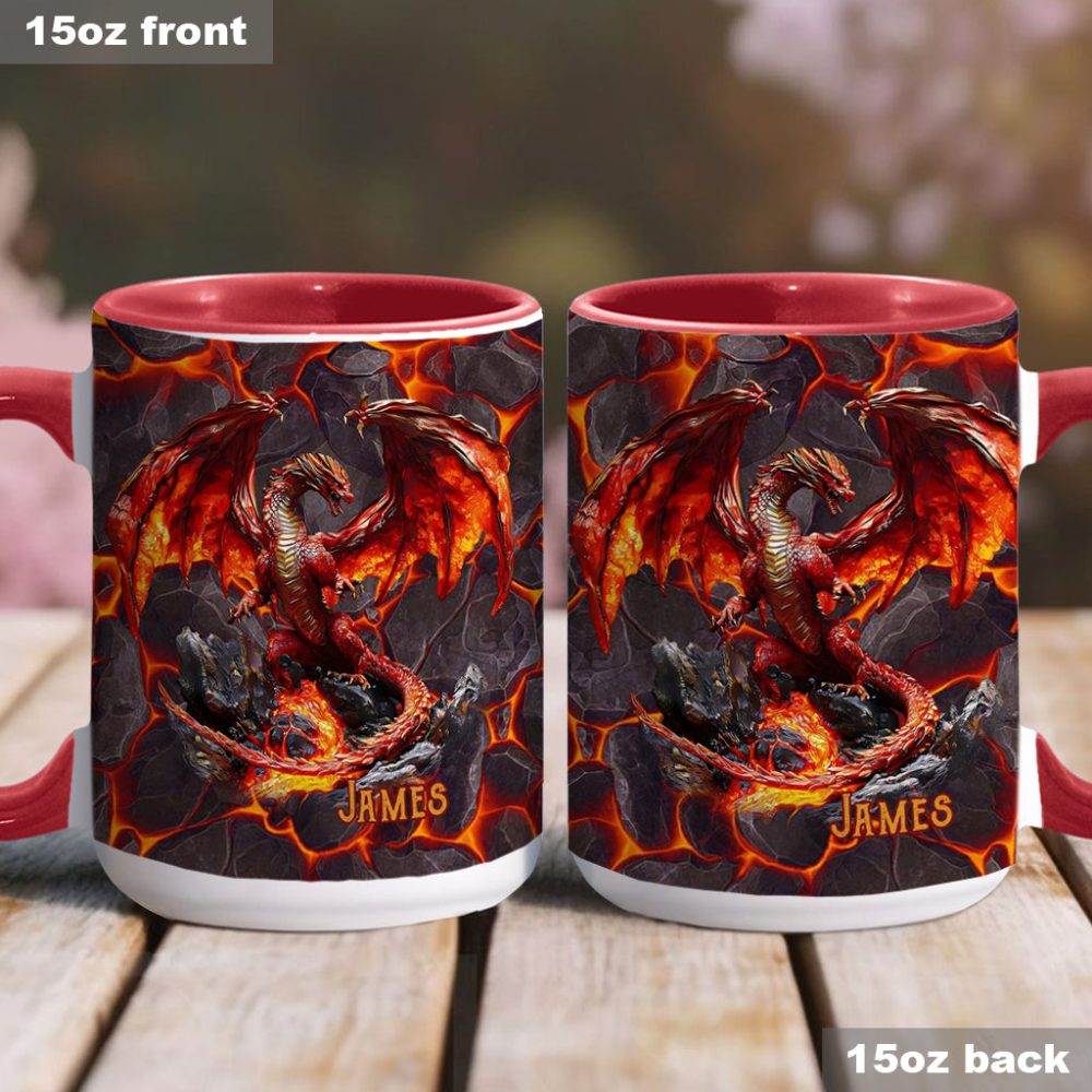 Fire Dragon - Personalized Dragon Accent Mug - Image 4