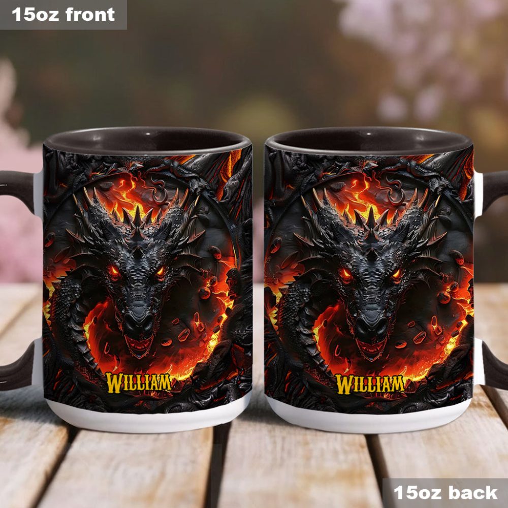 Red Fire Dragon - Personalized Dragon Accent Mug - Image 4