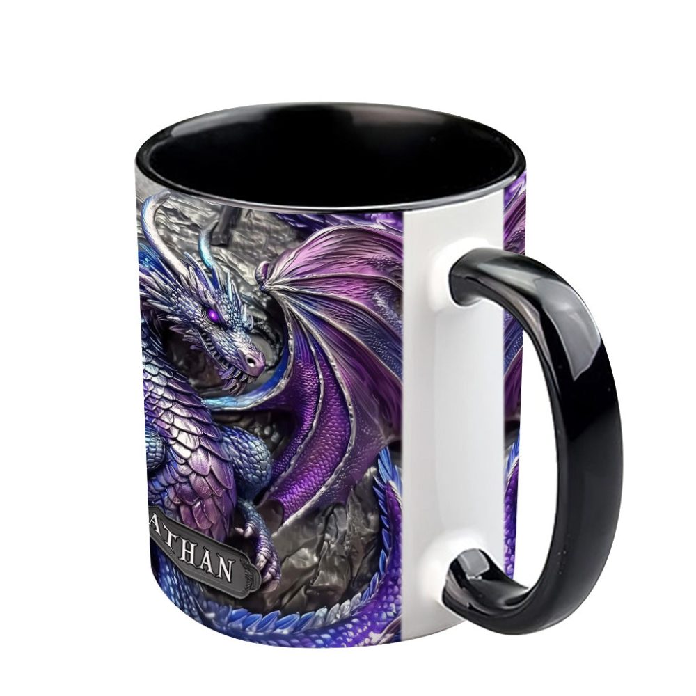 Purple Dragon - Personalized Dragon Accent Mug - Image 5