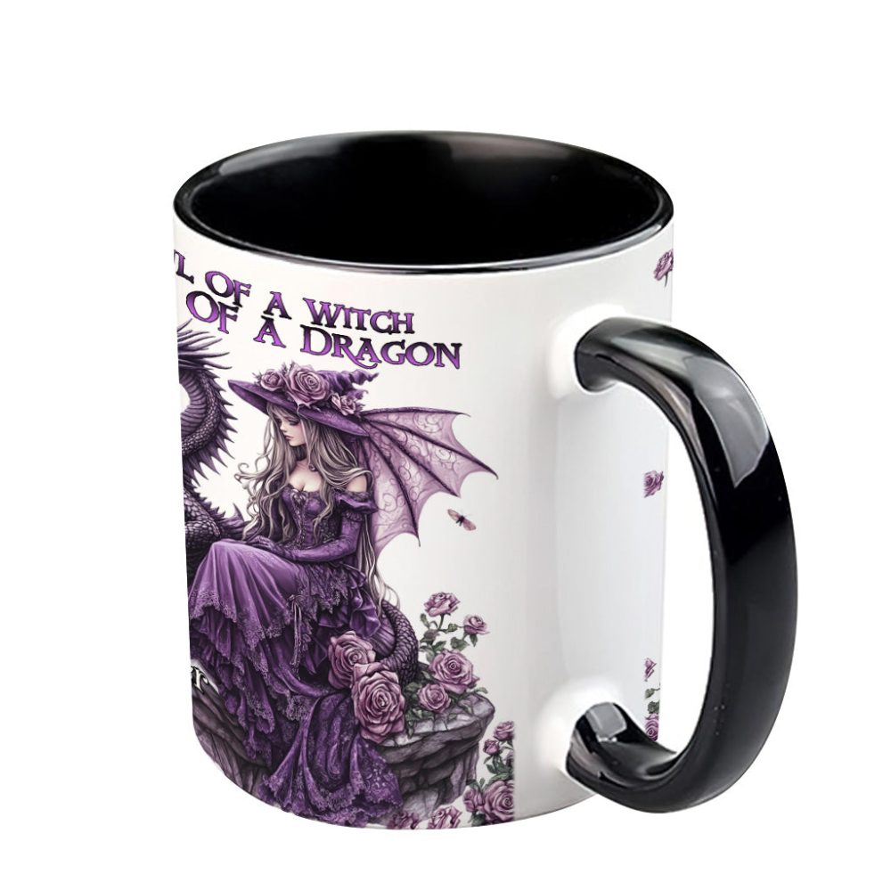 Soul Of A Witch Heart Of A Dragon - Personalized Dragon Accent Mug - Image 5