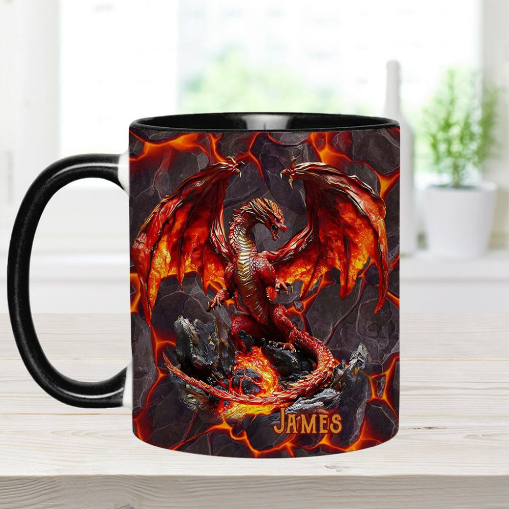 Fire Dragon - Personalized Dragon Accent Mug - Image 6