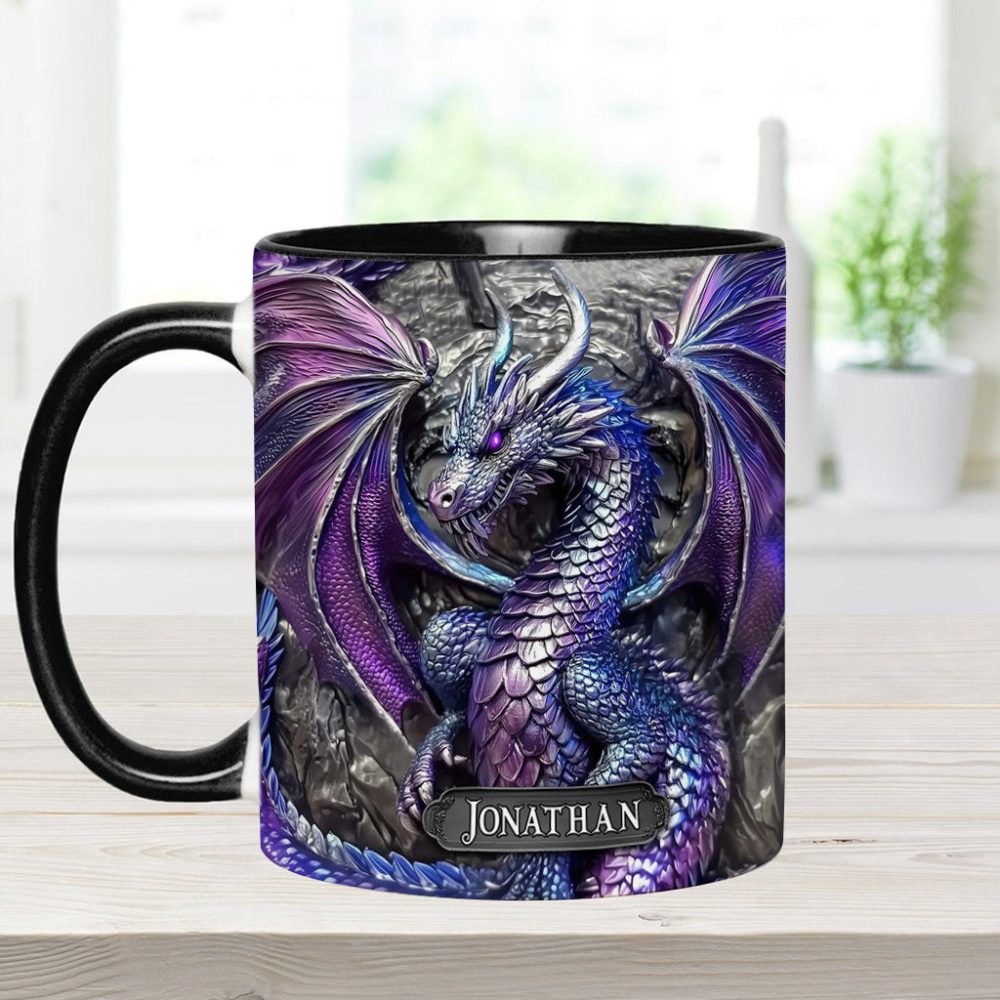 Purple Dragon - Personalized Dragon Accent Mug - Image 6