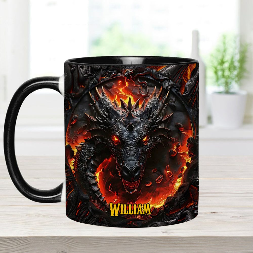 Red Fire Dragon - Personalized Dragon Accent Mug - Image 6