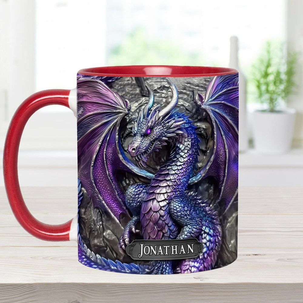 Purple Dragon - Personalized Dragon Accent Mug - Image 7