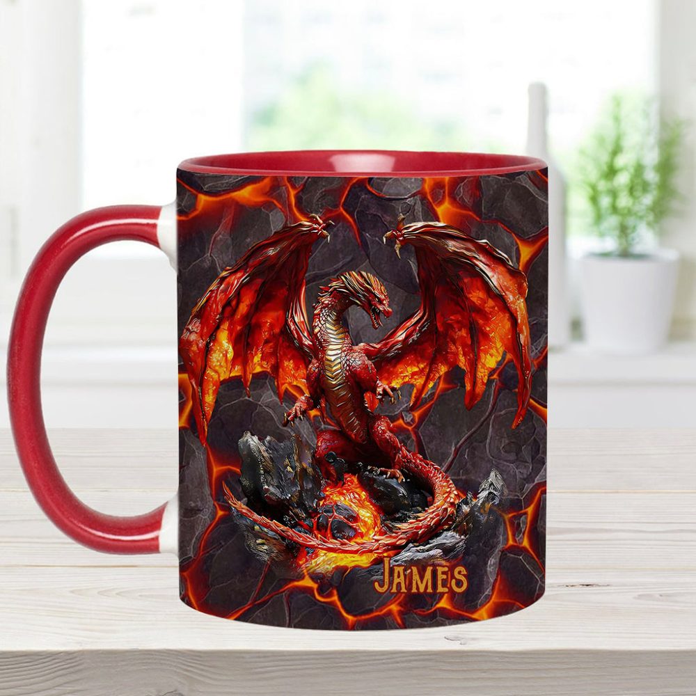 Fire Dragon - Personalized Dragon Accent Mug - Image 7