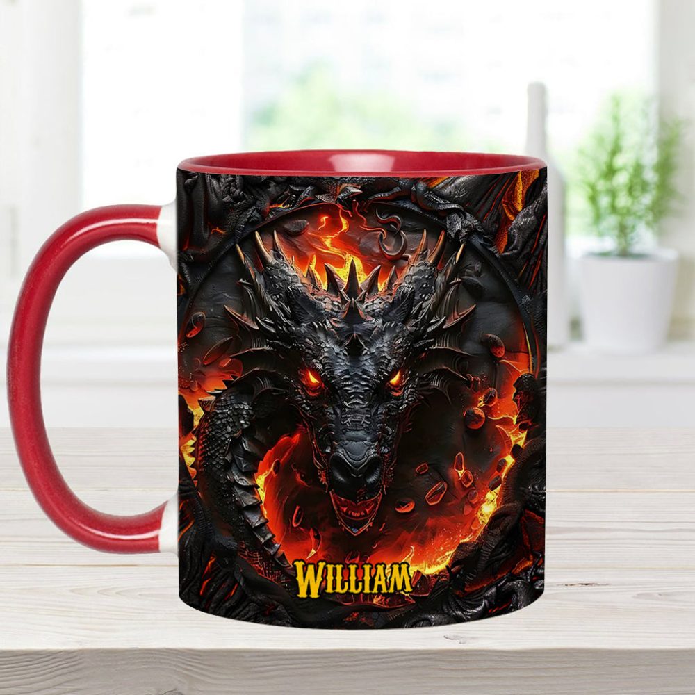 Red Fire Dragon - Personalized Dragon Accent Mug - Image 7