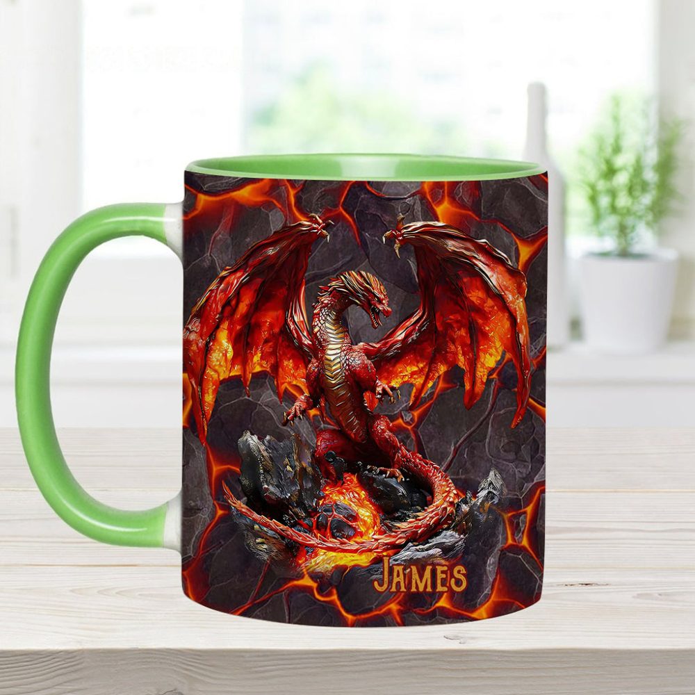 Fire Dragon - Personalized Dragon Accent Mug - Image 8
