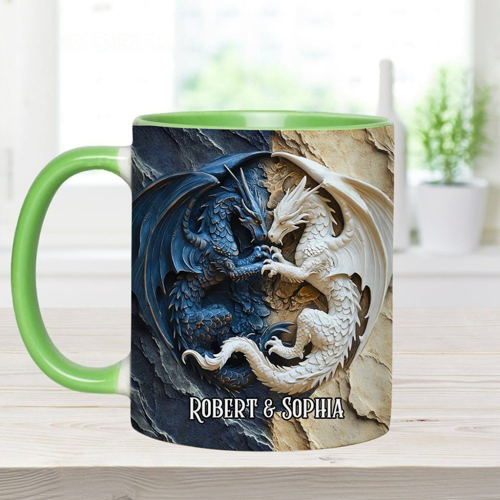 Couple Dragon - Personalized Dragon Accent Mug - Image 8