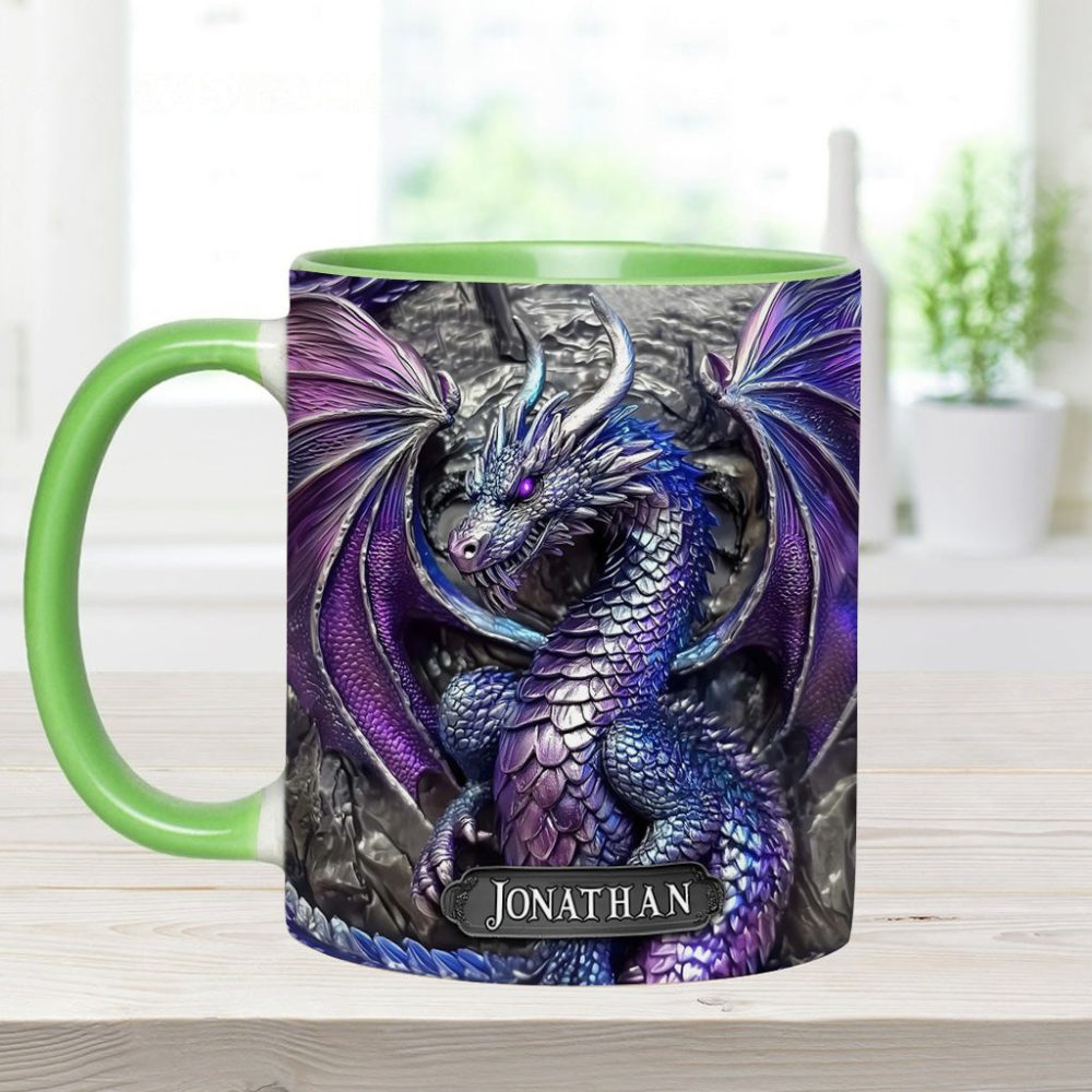 Purple Dragon - Personalized Dragon Accent Mug - Image 8
