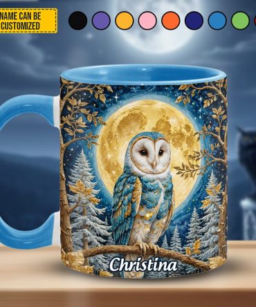 Owl Night Moon - Personalized Owl Accent Mug