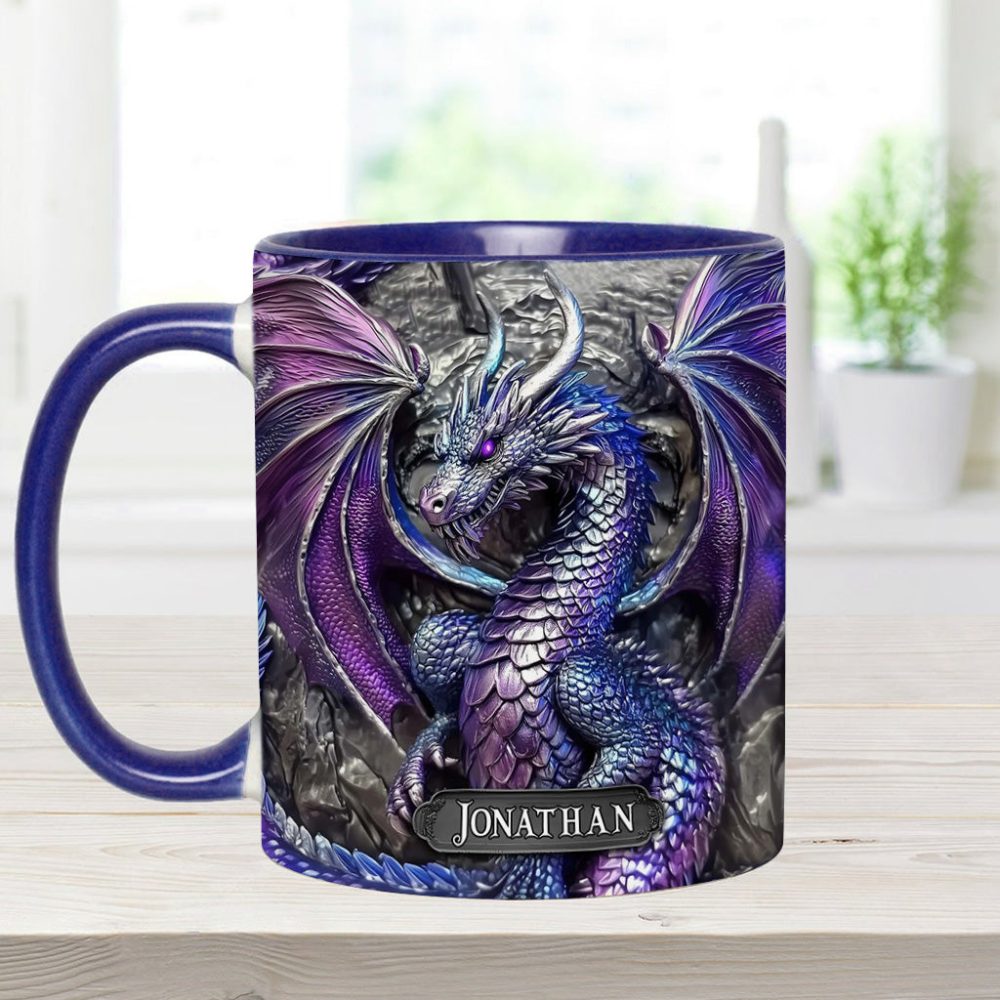 Purple Dragon - Personalized Dragon Accent Mug - Image 10