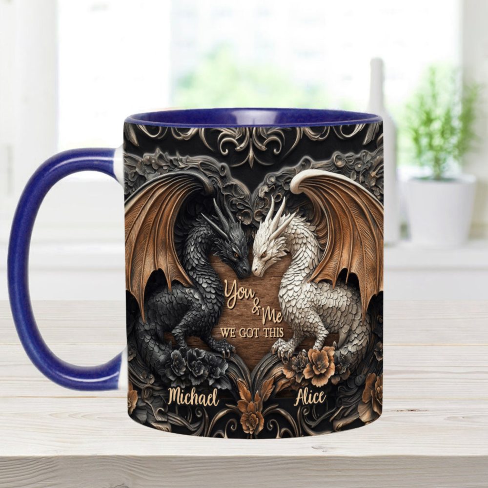 You & Me We Got This - Personalized Dragon Accent Mug - Image 10