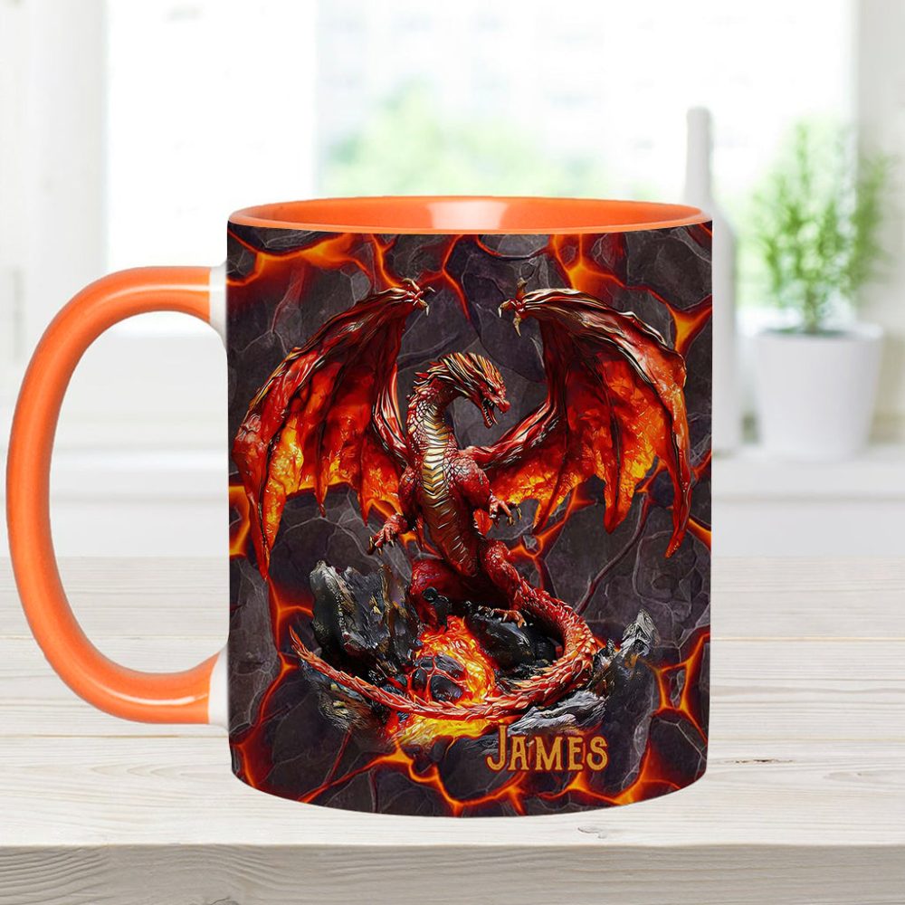 Fire Dragon - Personalized Dragon Accent Mug - Image 11