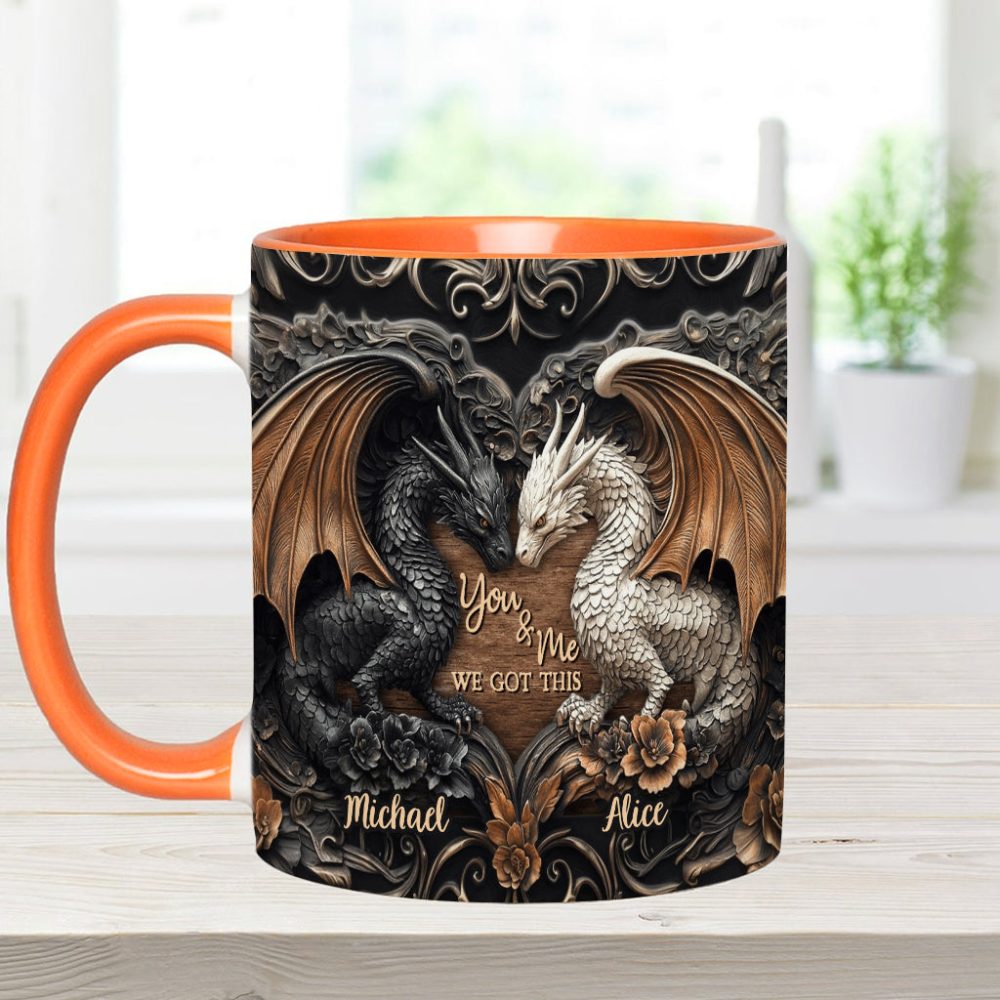 You & Me We Got This - Personalized Dragon Accent Mug - Image 11