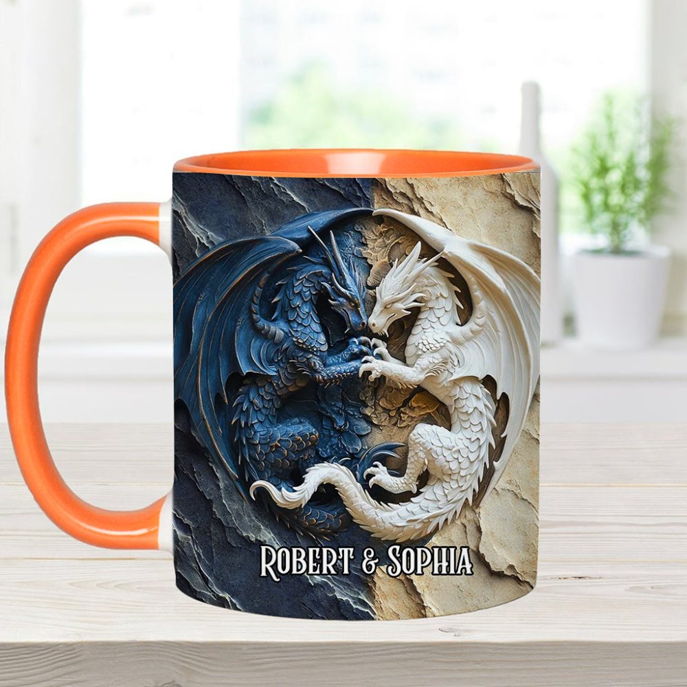 Couple Dragon - Personalized Dragon Accent Mug - Image 11