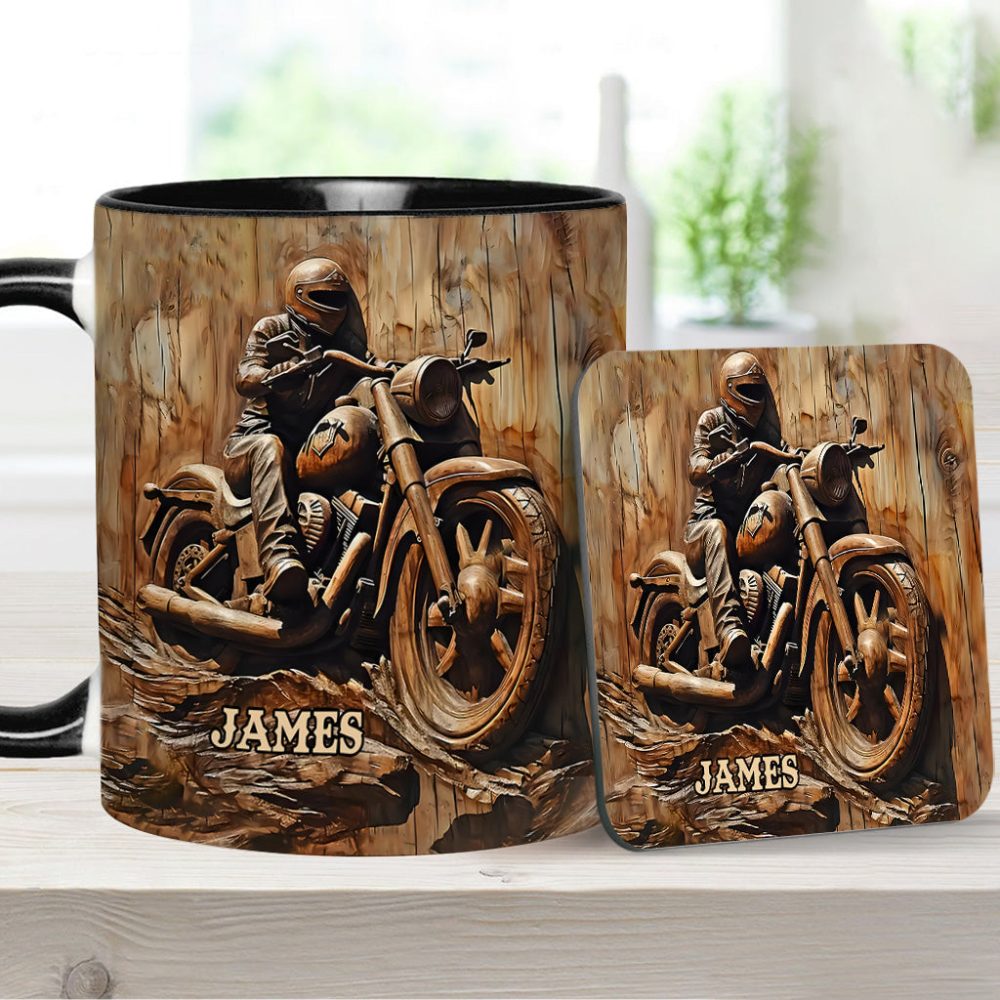 Biker - Personalized Biker Accent Mug - Image 4