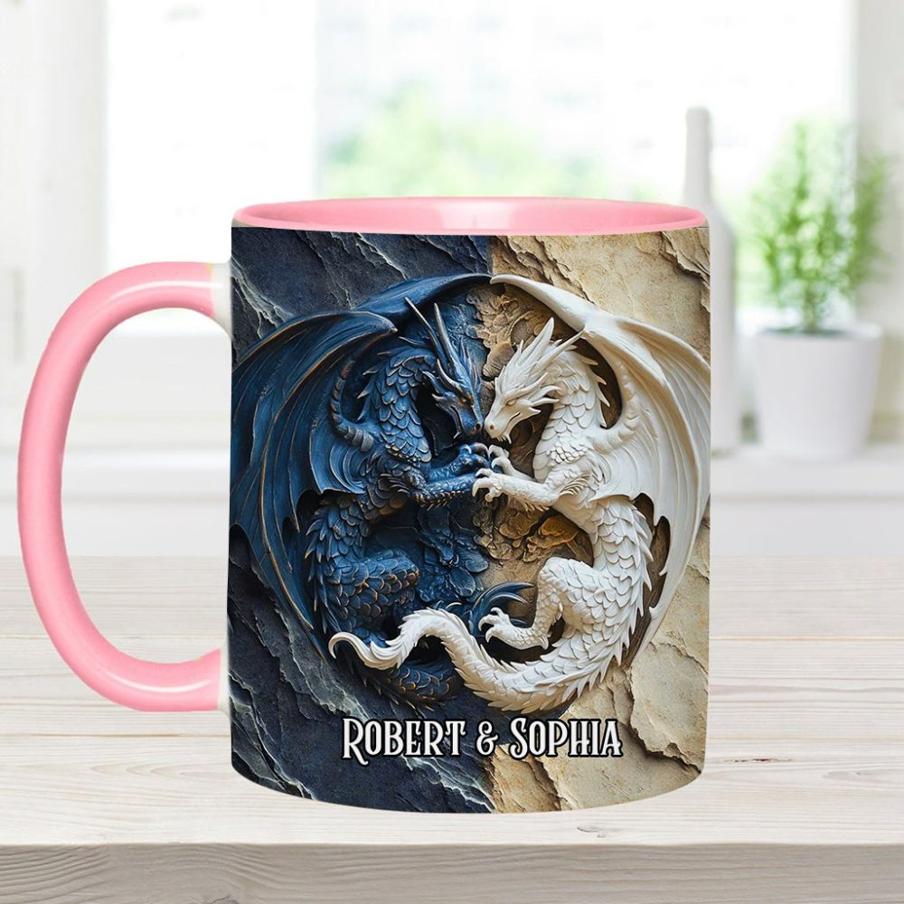 Couple Dragon - Personalized Dragon Accent Mug - Image 12