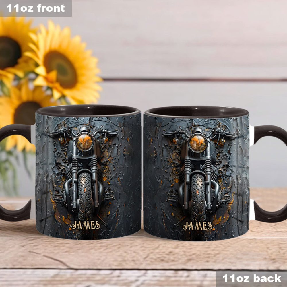 Never Underestimate An Old Man With A Motorcycle - Personalized Biker Accent Mug - Image 3